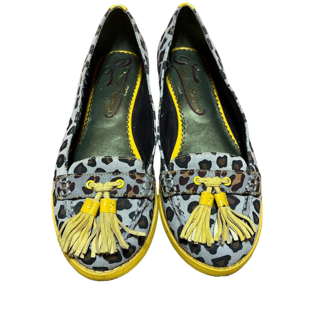 Poetic License Leopard Print Flats with Yellow Accents